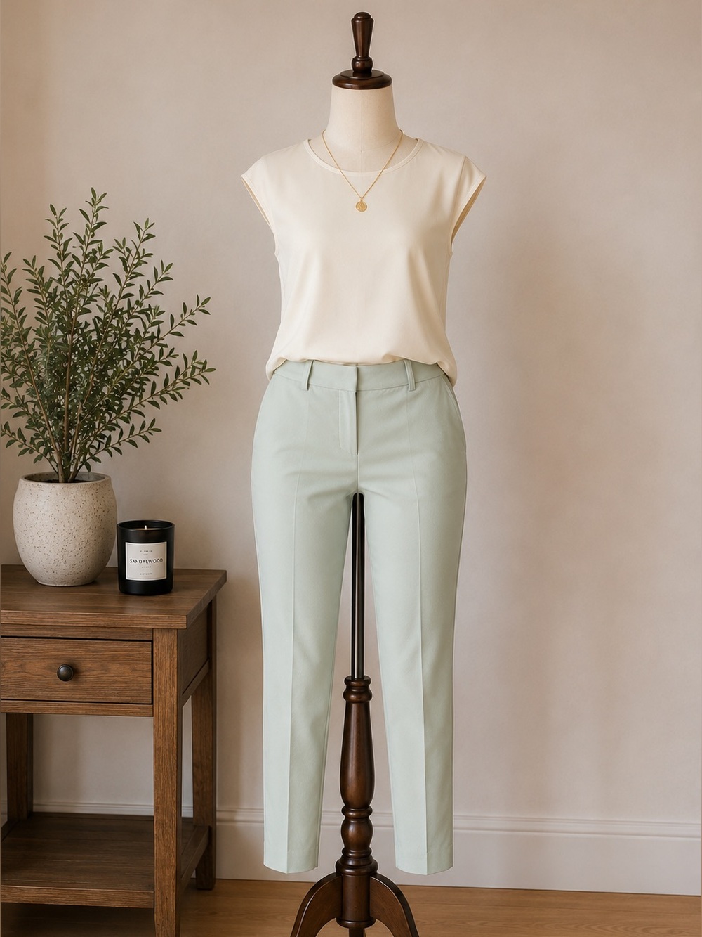 RW&CO Mint Green Slim Leg Ankle Dress Pants Signature Fit Size 2